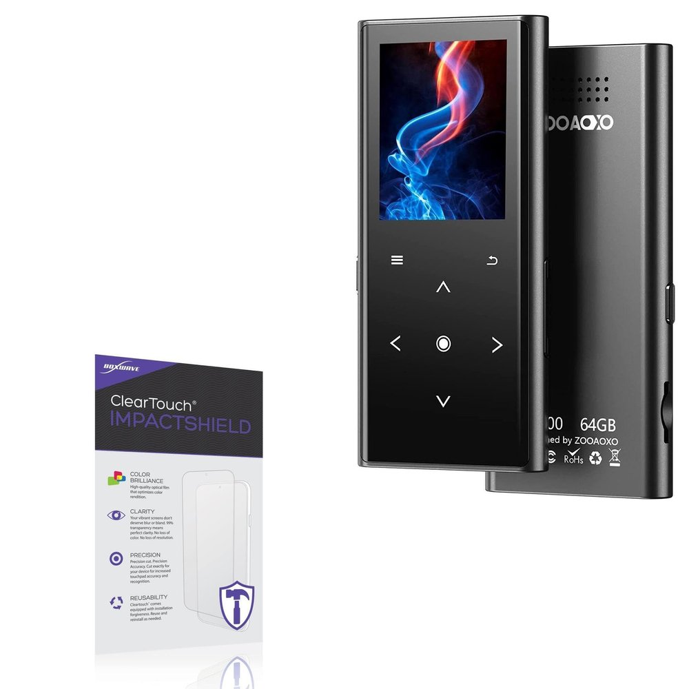 BoxWave Screen Protector Compatible with ZOOAOXO M600 MP3 Player - ClearTouch ImpactShield (2-Pack), Impenetrable Screen Protector Flexible Film