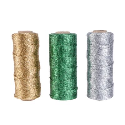 ULDIGI 3pcs Christmas Wrapping Cord Cotton Twine Rope Mixed Colors for Crafting Wrapping and Holiday Decorations for Versatile Use