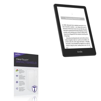 BoxWave Screen Protector Compatible with Amazon Kindle Paperwhite (5th Gen 2021) - ClearTouch ImpactShield (2-Pack), Impenetrable Screen Protector Flexible Film