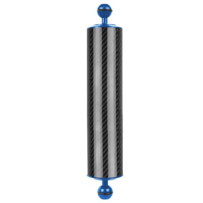 NovelGoal Carbon Fiber Extension Tray Arm Float Buoyancy Aquatic Arm Dual Ball SLR Camera Diving Head Light Holder Mount D60mm 5" 8" 10" 12" for Action Camera (Blue,12 inch D60mm)