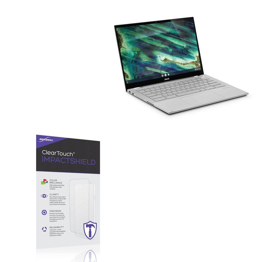 BoxWave Screen Protector Compatible with ASUS Chromebook Flip C436 - ClearTouch ImpactShield (2-Pack), Impenetrable Screen Protector Flexible Film