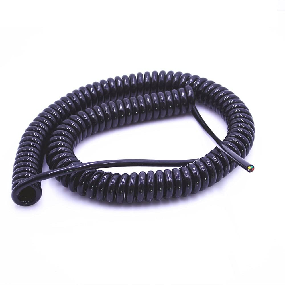 Spring Telescopic Spiral Cable Spring Telescopic Spiral Cable 4 Core Spring Telescopic Stretchable Extension Wire Wire Spiral Cable 24AWG0.2mm /20AWG0.5mm /17AWG1.0mm /14AWG2.0mm (Color : 2.5 Meters