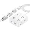 European Travel Plug Adapter, Olcorife Power Strip with EU UK US Plug Adapter, 8 Outlets 4 USB Ports with 5ft Extension Cord, International Power Adapter for US to Europe UK view 1