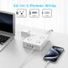 European Travel Plug Adapter, Olcorife Power Strip with EU UK US Plug Adapter, 8 Outlets 4 USB Ports with 5ft Extension Cord, International Power Adapter for US to Europe UK view 2
