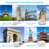European Travel Plug Adapter, Olcorife Power Strip with EU UK US Plug Adapter, 8 Outlets 4 USB Ports with 5ft Extension Cord, International Power Adapter for US to Europe UK view 3
