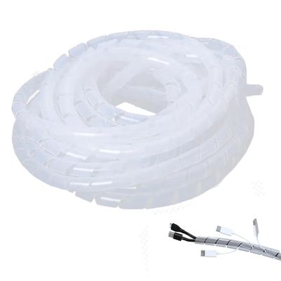 45Ft Spiral Cable Wrap - White Cord Covers Bundle Sleeve Hose for PC TV Computer Electrical Wire Organizer, Cord Cover and Detangler