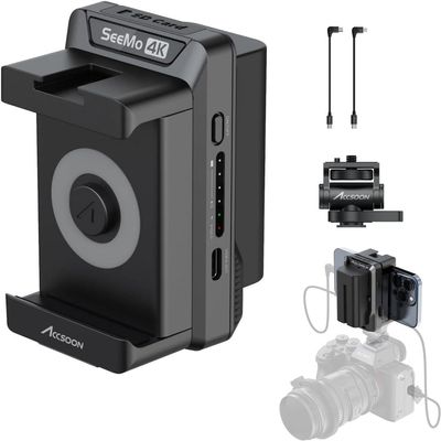 Accsoon SeeMo 4K HDMI Video Transmission System for i-Phone and for iPad iOS 12.0 or Later with Reading Function for SD Card HDMI in USB-C Out Video Capture Terminal (SeeMo 4K)