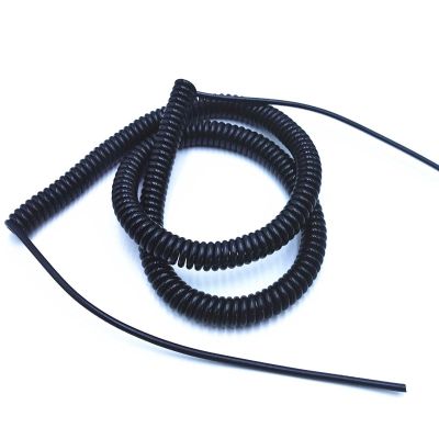 Spring Telescopic Spiral Cable Spring Telescopic Spiral Cable 3 Core Spring Telescopic Wire Spiral Cable 24AWG0.2mm 20AWG0.5mm 17AWG1.0mm 14AWG2.0mm stretchable extension wire2.5 meters 3-core 17AWG1.