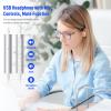 2 Pack USB Headphones for PC Laptop Magnetic 7.5ft Wired Earbuds,Computer Headset with Mic Control Mute Noise Isolate Cord in Ear Gaming Earphone for MacBook Pro Office Work School Zoom Chromebook view 3