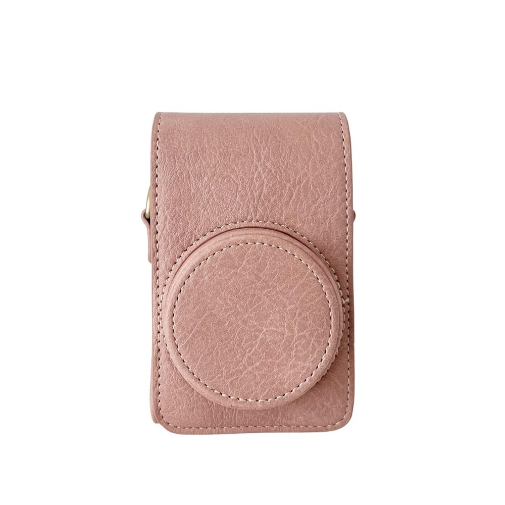 Andoer Digital Camera Protective Case PU Leather Camera Storage Bag with Removable Shoulder Strap Compatible with RICOH GR2/GR3/GR3X Canon G7X2/G7X3 Sony RX100/ZV1/LX10/SX740/ZR1000/CCD, Pink