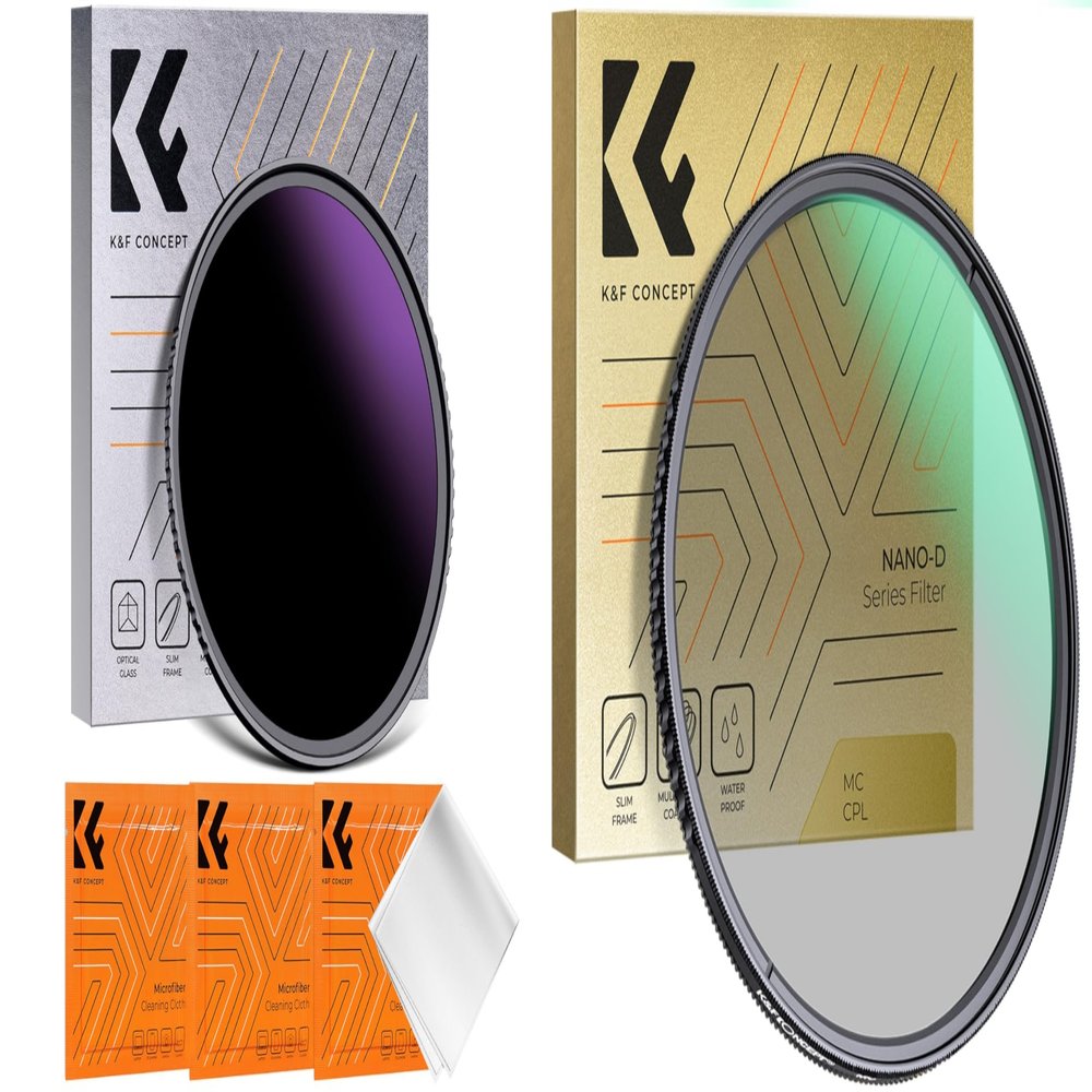 62mm ND1000000 & CPL Lens Filters Kit for Camera Lens, 20 Stops Ultra Dark ND Lens Filter Polarizing Filter for Camera Lens