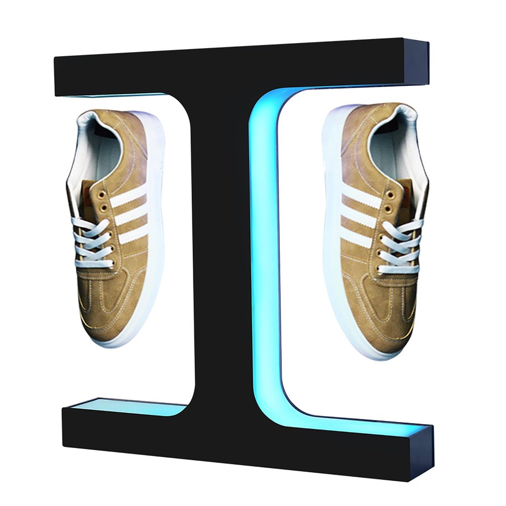 FXNFXLA Levitating Shoe Display Stand, 360 Rotating Led Floating Shoe Display Rack, Levitating Sneaker Display, for Shoes Weighing 300-600g,for Shopping Malls and Window Displays