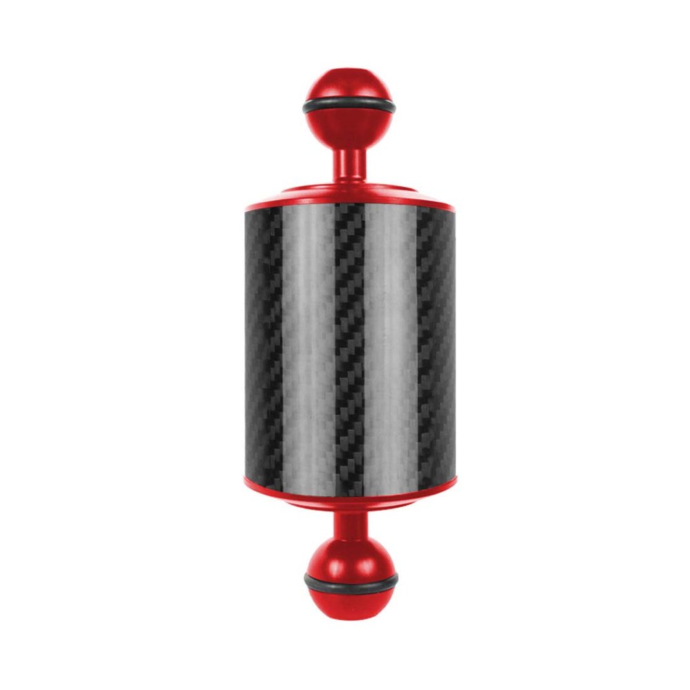 NovelGoal Carbon Fiber Extension Tray Arm Float Buoyancy Aquatic Arm Dual Ball SLR Camera Diving Head Light Holder Mount D60mm 5" 8" 10" 12" for Action Camera (Red,5 inch D60mm)