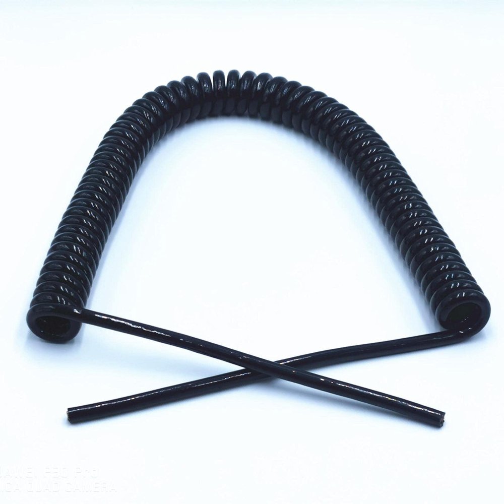Spring Telescopic Spiral Cable Spring Telescopic Spiral Cable 2-core spring telescopic wire spiral cable 24AWG 20AWG 17AWG 14AWG 2.5 m 5 m 7.5 m black power cord expandable wire Line length 2.5m 2-cor