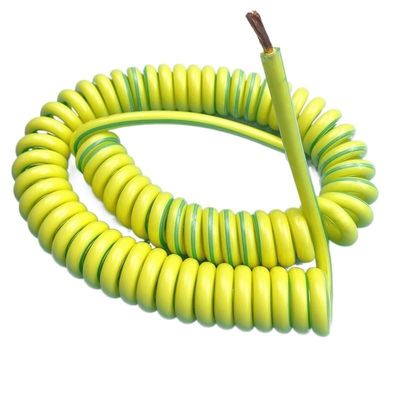 Spring Telescopic Spiral Cable Spring Telescopic Spiral Cable 1PC Spring Spiral Cable Yellow-Green Ground Wire Single Core 20/18/17/15/13/11/9/7AWG Shrinkable Cable Copper Wire Telescopic Wire1/2/3/4/