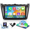 [2+64G] Android 13 Car Radio for Mazda 6 2007-2012 with Wireless Carplay and Android Auto - 9 Inch Touch Screen Car Stereo - Multiple UI Themes/GPS/WiFi/SWC + AHD Backup Camera view 1