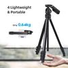 Andoer Camera Tripod 141cm/55.5in Portable Photography Tripod Stand Aluminum Alloy 360 Rotatable 3kg/6.6lb Load Capacity with Handle Built-in Phone Clip for DSLR Cameras Camcorders Smartphones view 4