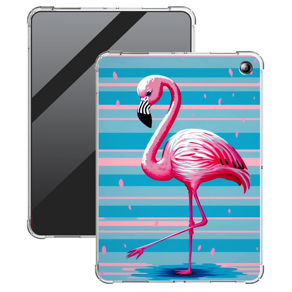 BFDHGQZC Pink Flamingo Clear Case for Kindle Fire HD 10 & Fire HD10 Plus Tablet (11th Generation, 2021 Release) 10.1" Tablet Lightweight Transparent TPU Shockproof Protective Cover