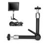 YELANGU Adjustable Friction Articulating Magic Arm Mount with Single Locking Knob with Both 1/4" Thread Screw for LCD Monitor/LED Lights/Microphone/high-Definition/tripods, Load:10kg (Black 7inch) view 1