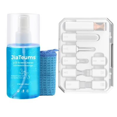 JiaTeums Cleaning Kit and Screen Cleaner Spray, Charging Port Cleaning Tool for iPhone, Repair Kit for Phone Laptop PC USB C Charging Port and Data Cable(white)