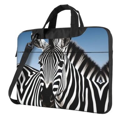 AoRom Zebra Printed Laptop Bag,Durable Computer Case Laptop Carrying Case,15.6 14 13 Inch Laptop Case With Handle, Black, 10930