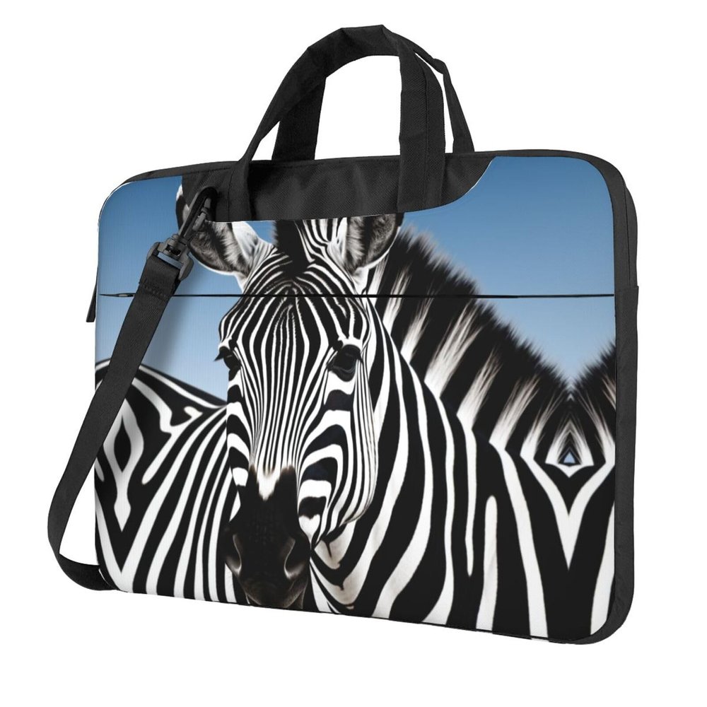 AoRom Zebra Printed Laptop Bag,Durable Computer Case Laptop Carrying Case,15.6 14 13 Inch Laptop Case With Handle, Black, 10930