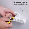 1 pcs Album Wall Holder - 4mm Thick Record Wall Mount, Album Display Shelf with Now Playing design | Easy to Install Record Display Stand, Durable Record Rack Wall Stand for Album Storage Wall, White view 4