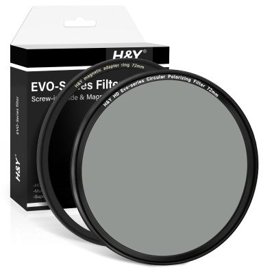 H&Y EVO CPL Filter, 72mm Circular Polarizer with Screw-in & Magnetic 2-in-1 German Optical Glass, HD Nano Coating, CNC Aluminum Frame