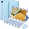 AnMengXinLing Keyboard Case for iPad 9th 8th 7th Generation 10.2 with Mouse, Cute Candy Round Keycaps Magnetic Detachable Keyboard Case with Mouse Pen Holder for iPad9 iPad8 iPad7 Air3 Pro10.5, Blue view 1