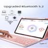 AnMengXinLing Keyboard Case for iPad 9th 8th 7th Generation 10.2 with Mouse, Cute Candy Round Keycaps Magnetic Detachable Keyboard Case with Mouse Pen Holder for iPad9 iPad8 iPad7 Air3 Pro10.5, Blue view 2