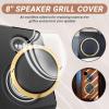AICARS 8'' Speaker Grill Cover 8 Inches Speaker Subwoofer Grill Grille Cover with Metal Mesh and Gold Plastic Rim for Car Speakers, Home Speakers view 2