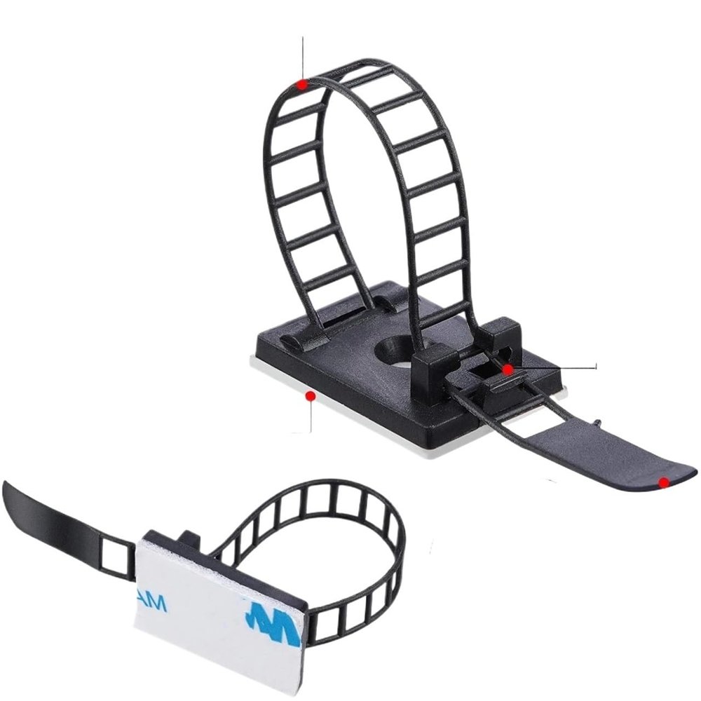 Cable Clips Organizador De Cables Ajustable, Enrollador De Cables, Clip, Soporte para Auriculares, Autoadhesivo, Ratn, Teclado, Gestin De Cables, Cargador USB, Protector Adhesive Cable (Size : 10PC