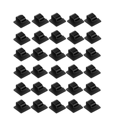 cable clips Organizador De Cables De 10/20/30 Piezas, Fijador De Cables Fijo Sin Marcas, Autoadhesivo, Sin Perforaciones, Para Escritorio, Coche Y Oficina adhesive cable (Size : Black-30pcs)