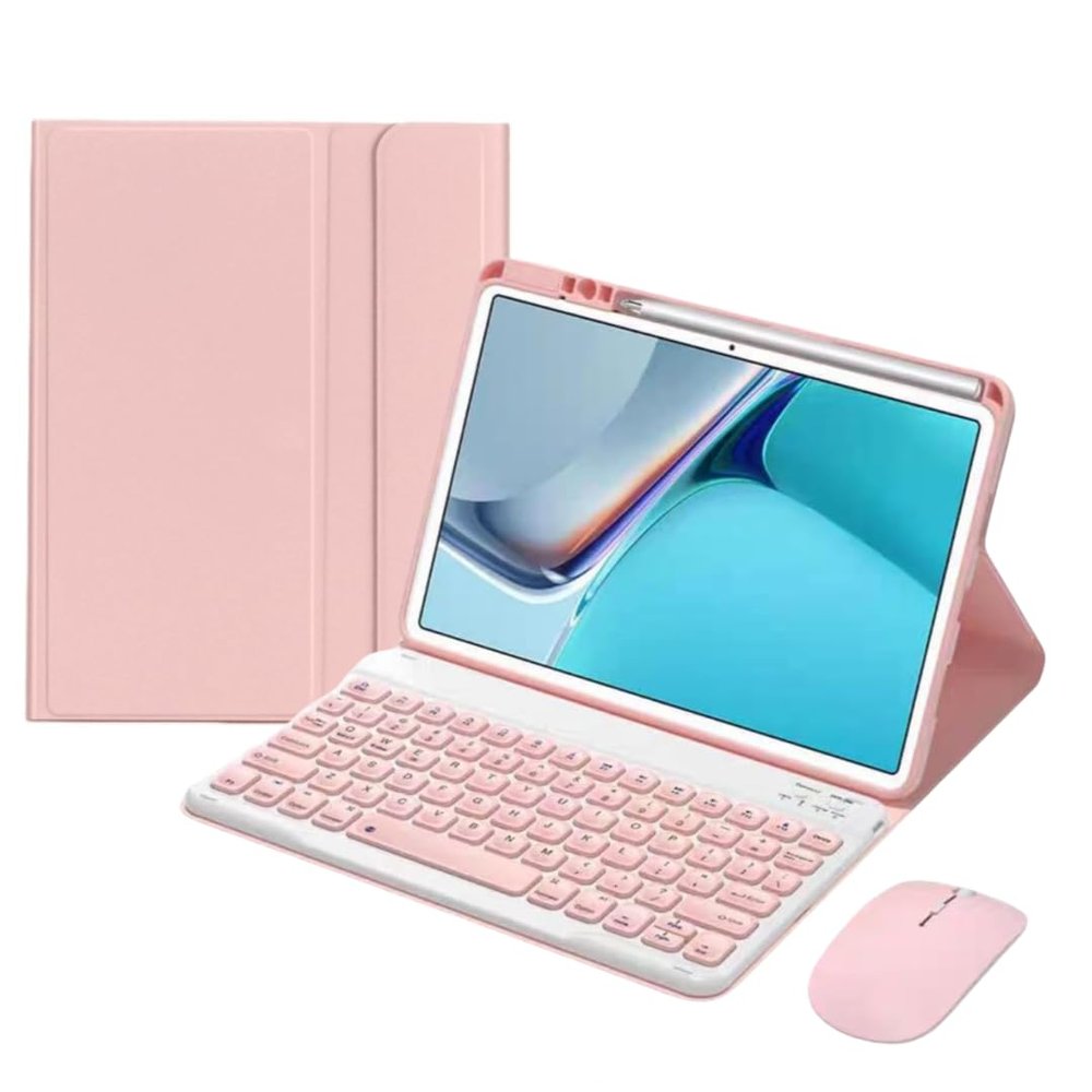 AnMengXinLing Keyboard Case for iPad 11th(A16) 2025/ iPad 10th Generation with Mouse, Cute Candy Round Keycaps Magnetic Detachable Keyboard Case with Pen Holder, Pink