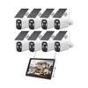 AKAVIG 8CH 4MP Solar Power Wireless WiFi Security Camera System with Monitor and 8 Cameras, Outdoor Low Power Surveillance Camera NVR Kit with Color Night Vision, Two Way Audio view 1