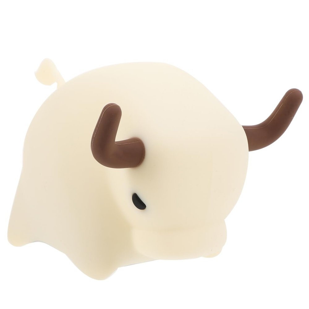 Housoutil Cow Night Lamp Soft Silicone LED Light Rechargeable Cute Animal Night Light with USB Cable for Girls Boys Nursery Room Bedroom Decor
