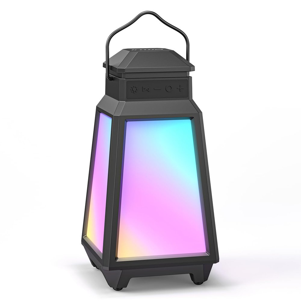 Inwa Outdoor Bluetooth Speaker, Wireless Speaker Sync Up to 100 Speakers, IPX5 Waterproof, Beat-Driven Night Light Show, Seamlessly to Phone, TV Box, Projector, for Patio/Yard/Pool (1PCS)