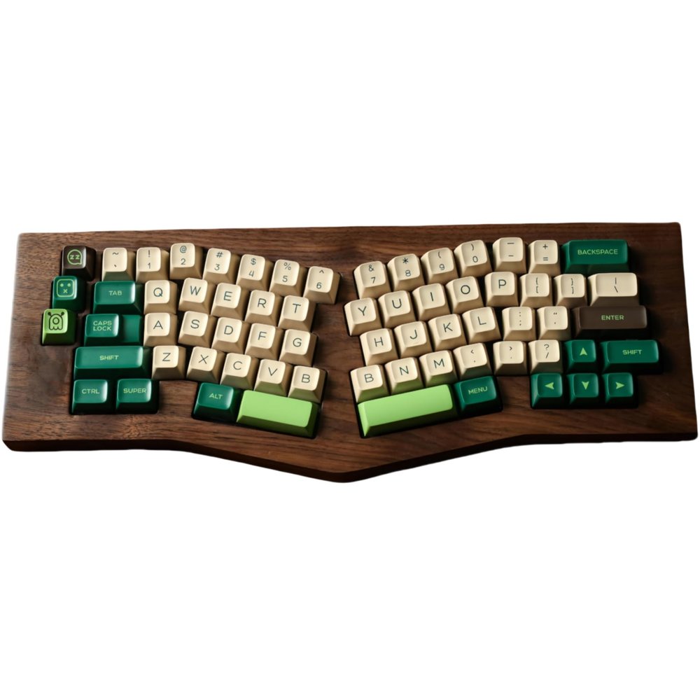 ULTRAEQUIP Keycap Set - Double Shot PBT Keycaps 160 Keys SA Profile Retro Green and Beige Custom Keycap Set Compatible with Alice/60%/65%/75%/TKL/96%/100% US Layout MX Switches Mechanical Keyboard
