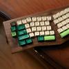 ULTRAEQUIP Keycap Set - Double Shot PBT Keycaps 160 Keys SA Profile Retro Green and Beige Custom Keycap Set Compatible with Alice/60%/65%/75%/TKL/96%/100% US Layout MX Switches Mechanical Keyboard view 4