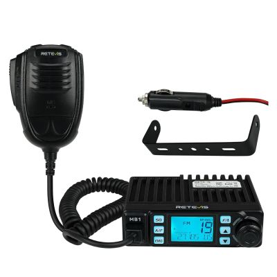 Retevis MB1 40-Channel CB Radio, AM/FM Professional CB Radio with Noise Reduction, Travel Essentials, Instant Channel 9/19, RF Gain, VOX, External Speaker Jack, Easy to Operate Emergency Radio, Black
