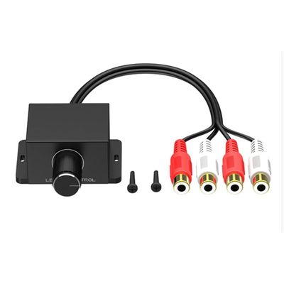 Srutueo Car Audio Amplifier Bass Level Remote Volume Control Knob 2RCA Male and Female Input and Output Car Volume Regulator Replacement Spare Parts Accessories, black, 500349696