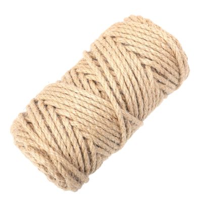 DirectNine Basics 50m Jute Rope for Crafts Vintage Linen Roll for Weddings and Festivals for Decorating and Wrapping and Easy to Cut Thickness
