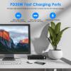 40W Under Desk Power Strip Mountable,20W USB-C Fast Charging Flat Plug Power Strip Surge Protector 1200J,9 in 1 Desk Outlet,5 Outlets,2 USB-C,2 USB-A,10FT Extension Cord Black view 2