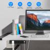 40W Under Desk Power Strip Mountable,20W USB-C Fast Charging Flat Plug Power Strip Surge Protector 1200J,9 in 1 Desk Outlet,5 Outlets,2 USB-C,2 USB-A,10FT Extension Cord Black view 3