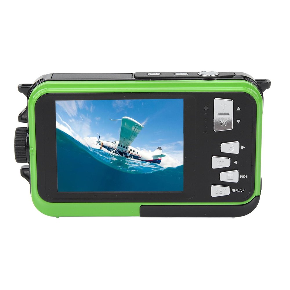 2.7K Underwater Camera, 10FT Camera 48MP 16X Digital Zoom Dual Screen Digital Video Vlogging Camera, for Swimming Snorkeling Rafting Surfing