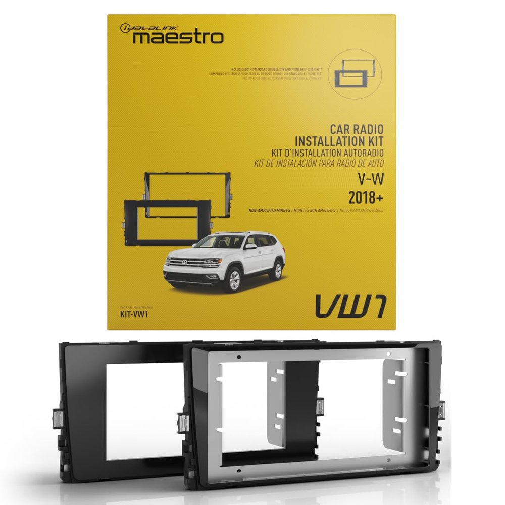 Idatalink Maestro Compatible with Select Volkswagen Models 2018 and Up KIT-VW1 Dash & Wiring Kit, Install & Connect a Compatible Double-DIN or Modular car Stereo (ADS-MRR or ADS-MRR2 Module Required)