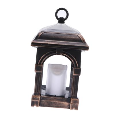 Yardenfun Solar Hanging Lantern with Flickering Candle Light Energy-Saving Outdoor Decoration Bronze Finish for Garden Patio and Indoor Use