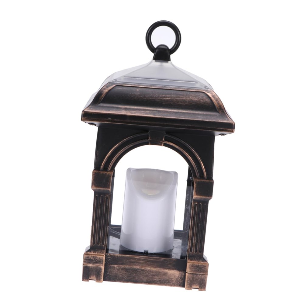 Yardenfun Solar Hanging Lantern with Flickering Candle Light Energy-Saving Outdoor Decoration Bronze Finish for Garden Patio and Indoor Use