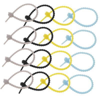Veemoon 20pcs Reusable Silicone Cable Ties Cord Ties Reusable for Office Cable Management Straps Mini Wire for Electronics