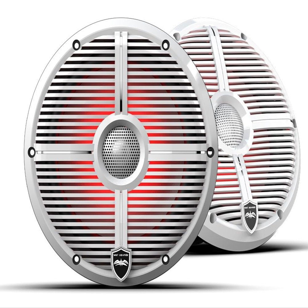 wet sounds | REVO 8 XW-W V3 | REVO Series 8-inch High-Output Component Style Coaxial Speakers w/XW-White RGB Grilles